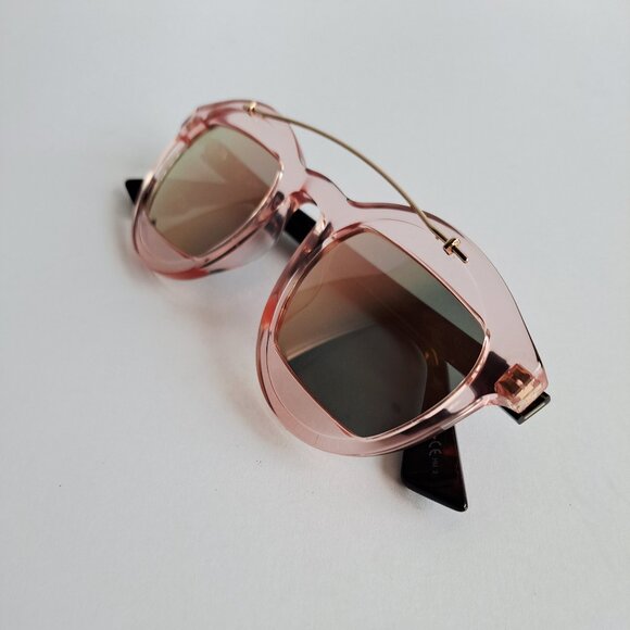 Christian Dior Mania 1 Sunglasses in rose gold and pink with brown lenses - Picture 4 of 16